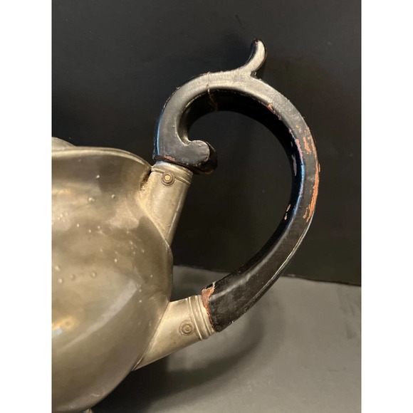 Original Antique Dixon & Son Coffee Footed Teapot Wood Handle 1800s - Picture 9 of 12